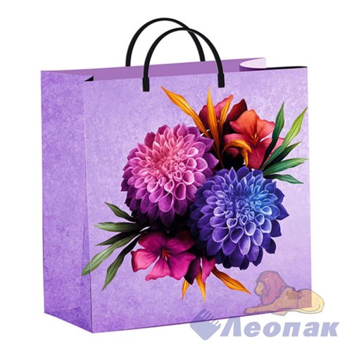 Пакет мягкий пластик с пластик.ручками 30х30  "Георгины" (40) ТИКО