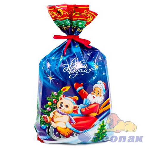 Пакет с центральным швом, метал. "Салазки" (13,5+2*3)*38/60 мкм (50/500) / Интер