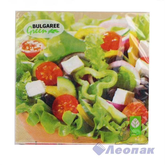 Салфетка  Греческий салат  (20шт/15уп) 33х33см  3х-слойная /Булгари - фото 5510