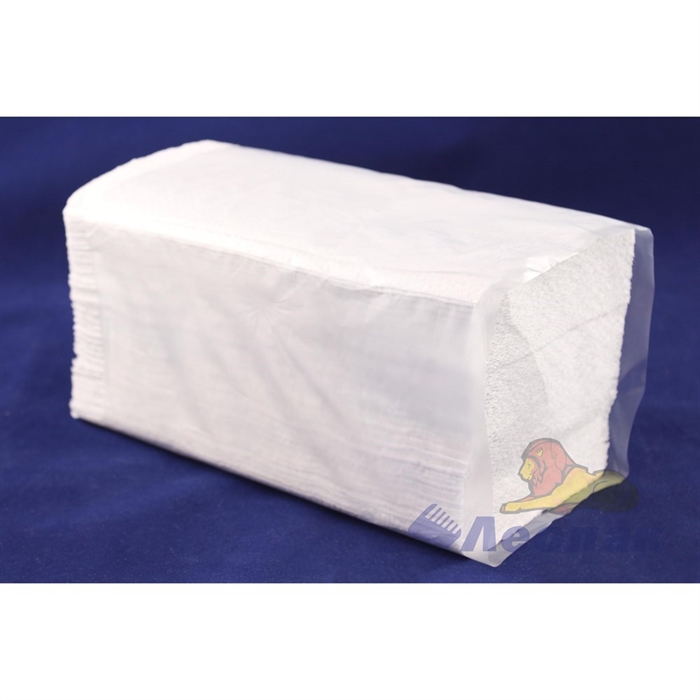 Полотенца бумажные листовые белые 1-сл. (15уп=250лист) V сл.( в пакетах) (МК) - фото 5545