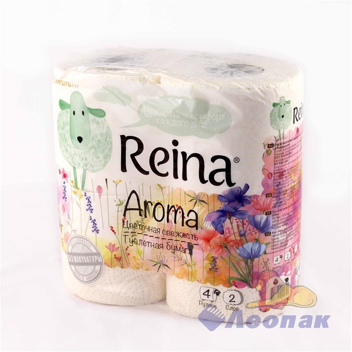 Бумага туалетная  REINA Aroma  Цветочная свежесть 2-х сл.(4шт/12уп) - фото 5546