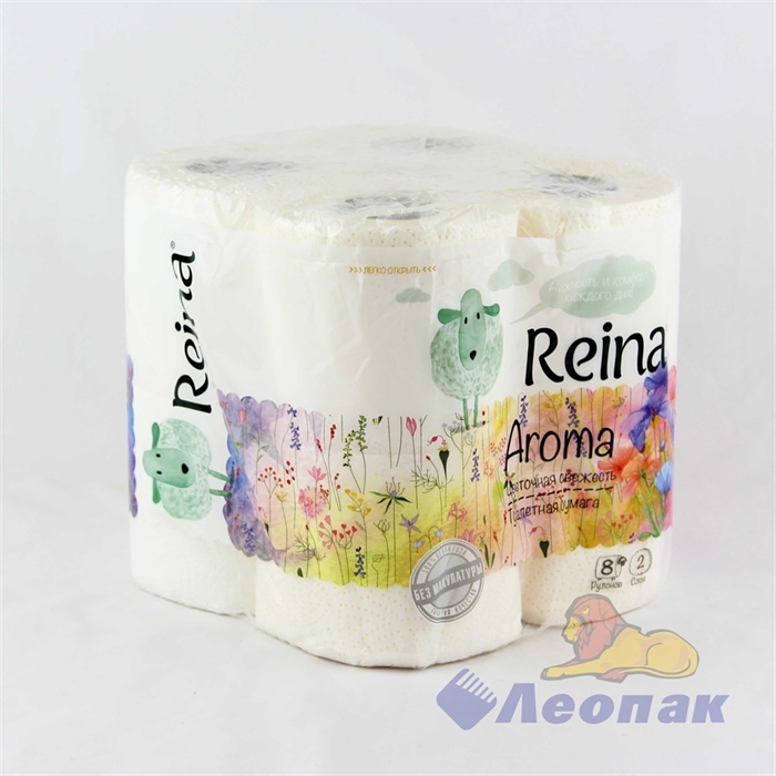 Бумага туалетная  REINA Aroma  Цветочная свежесть 2-х сл.(8шт/6уп) - фото 5559
