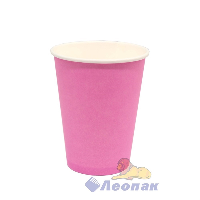 Стакан бумажный 300мл (50шт/20уп) Розовый (D=90) - фото 6027