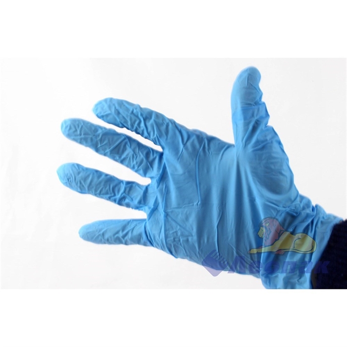 Перчатки нитриловые смотровые  S  (50пар/10уп) NitriMax голубые - фото 7482