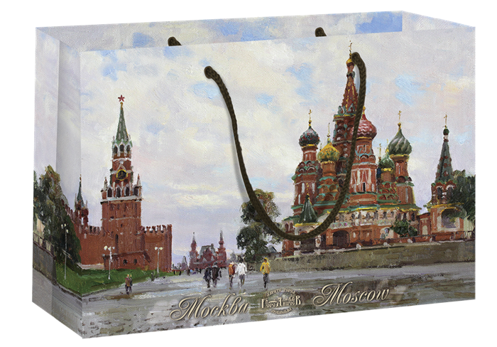 Пакет бумажный 350х240+70  Кремль , г.Москва - фото 8161