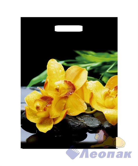 П-выр.ручка 30х40-60мкм  Орхидея Желтая  ламинированный  (50/1000) Нео-Пак - фото 8693
