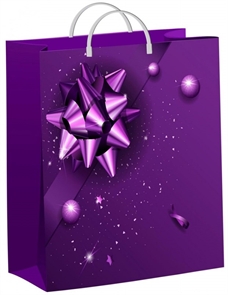 Пакет мягкий пластик 40х30-140мкм  Фиолетовый подарок  (40) /ТИКО