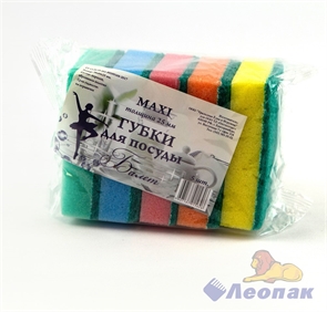 Губка д/посуды Балет  MAXI  (5шт/45уп), р-р 98*64*25мм 5073/6