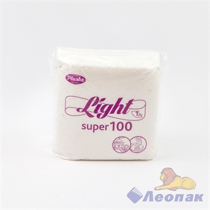 Салфетка белая PLUSHE  Light Super 100  (75шт/20уп) 24х24см