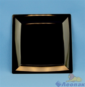 Тарелка квадратная 210мм плоская черная (3шт/20уп) арт 2003