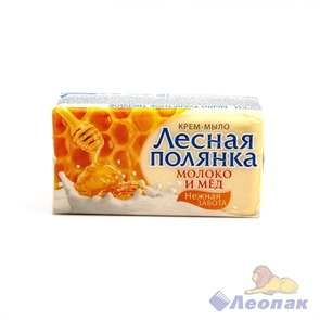 ТМ  Лесная полянка  Крем-мыло Молоко и мед 140г/84шт