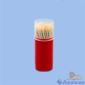 Зубочистки из дерева ECOWOOD, без этикетки в пластиковой баночке (80шт-1б, 1уп-42б/6уп) 400-001