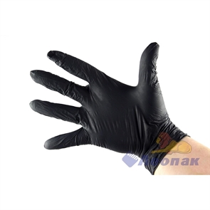 Перчатки нитриловые неопудренные  L  черные  (100шт/10уп)  AVIORA 402-796