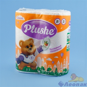 Полотенца бумажные "PLUSHE Classik" белые 2-х сл. (2шт/12уп) 13,2м