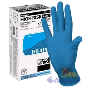 Перчатки MANUAL HR419 HIGH RISK смотр. нестер. латекс L (25пар/10уп)