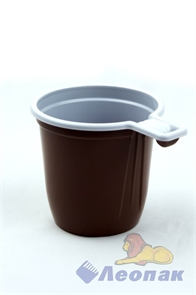 Чашка кофейная 200мл бело-коричневая (50/1250) /ИнтроПластик