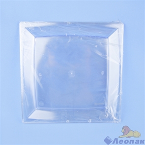 Тарелка квадратная 235мм плоская прозрачная (3шт/20уп) арт 2004