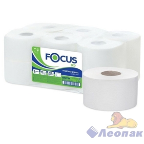 Бумага туалетная FOCUS ЭКО белая  200м (12шт) 1-слойная