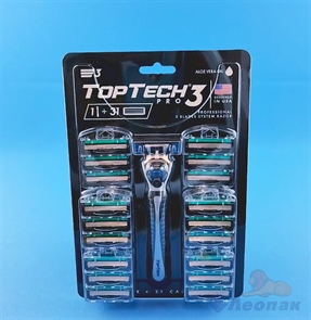 {{photo.Alt || photo.Description || 'Мужская бритва Top Tech PRO 3 +31 сменная кассета( совместима с Gillttte Blue3)'}}