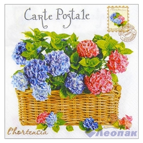 Салфетки Bouquet de Luxe "Гортензия" (25шт/15уп) 24*24 3х-слойная