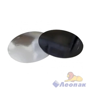 Подложка усиленная черная/серебро D 240 мм ( Толщина 1,5 мм ) (50 шт/упак), BCD 240 (1.5)