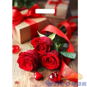 П-выр.ручка 31х40-60мкм "Три красные розы" (50/500) ТИКО