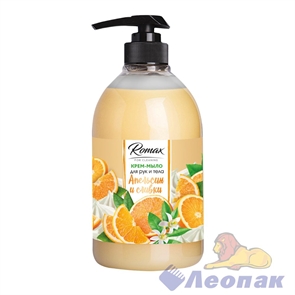 Крем-мыло для рук и тела  RoMaX апельсин и сливки 1л (8)