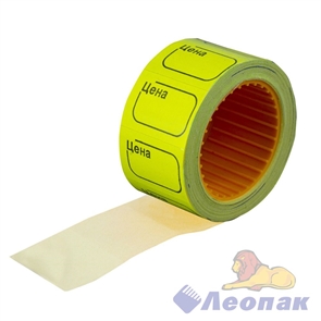 Этикет-лента 40*50 ЭКОНОМ (желтая,прямоугольная)  5х20кмп