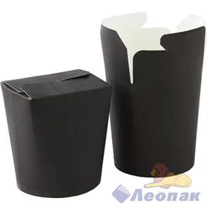 Контейнер бумажный ЧАЙНА-БОКС черный 750мл (500шт) круглое дно
