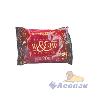 Влажные салфетки "W&W" ROSESSENCE  (20шт/1уп/48уп), WRS-20