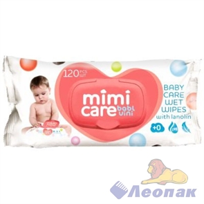 Влажные салфетки BablUini MIMI Care Розовые (120шт/1уп/10уп)