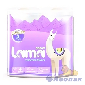 Туалетная бумага Snow Lama 2сл., белая (4шт/12уп)