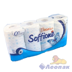 Бумага туалетная Soffione Decoro Blue 2сл. (8шт/5уп.) 3186/018