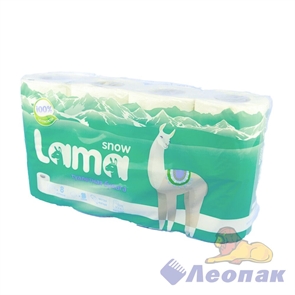 ТУАЛЕТНАЯ БУМАГА SNOW LAMA 3СЛ., БЕЛАЯ(8ШТ/6УП)