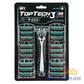 Мужская бритва Top Tech PRO 3 +31 сменная кассета( совместима с Gillttte Blue3)