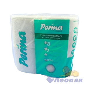 Бумага туалетная  PERINA  Perfect White 3-х сл.(8шт/6уп)