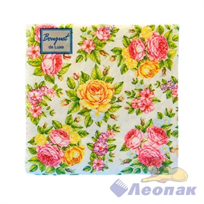 Салфетки Bouquet de Luxe "Поле роз" (25шт/15уп) 24*24 3х-слойная