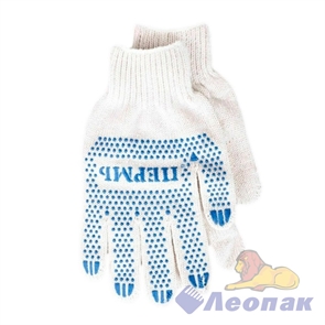 Перчатки х/б с напылением БЕЛЫЕ (10пар/25уп) 5 ниток 06000 3802/21