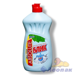 Absolute БЛИК Жидкое средство д/посуды 500мл Мята (15)