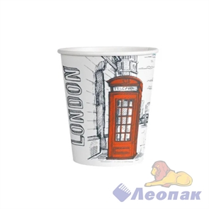 Стакан бумажный 250мл. London Red (50шт/20уп) ИнтроПластик