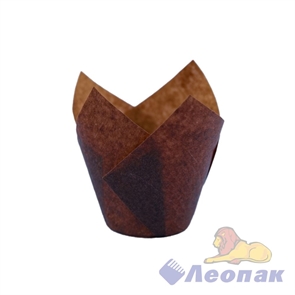 Форма бумажная "Тюльпан" 50*80 мм, КОРИЧНЕВАЯ (200шт/9уп/кор)РТК1