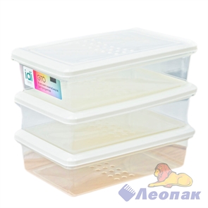 Комплект контейнеров для продуктов"Asti"прямоуг.0,75л х 3шт(светло-беж.) (13) Хомвер 11007 9000/792