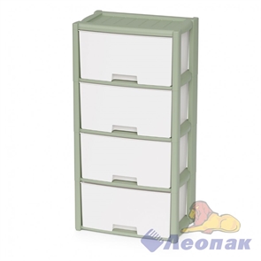 Комод "Колорит" 4-х секцион. (зеленый) (уп.1) 475х300х940 мм