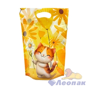P103 Пакет вырубная ручка с zip-lock застежкой КОТИК 15х22см (1уп/50шт)