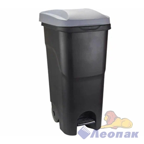 Бак 85л с педалью на колесах (Серый) МП