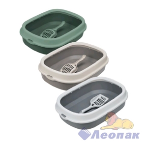 оток для кошек ЛЯ-МУРР 480х355мм с низ.бортом. с совком (Микс) МП