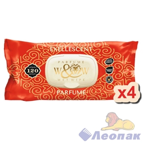 Влажные салфетки "W&W" Exellescent Leon (120шт/1уп/10уп), WWER-120 6004/125