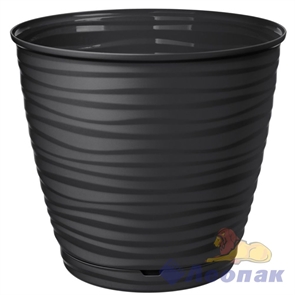 Горшок для цветов "Saffron" D267мм, 9,1л с поддоном (черный) Хомвер 16104