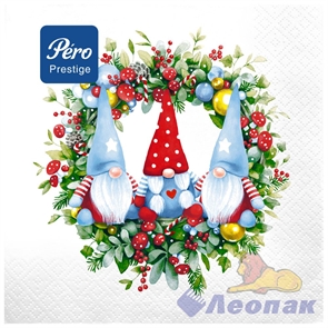 Салфетка Pero Prestige 33х33 Хранители рождества, 3сл, (20л/12уп)