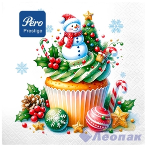 Салфетка Pero Prestige 33х33 "Кексик" 3сл (20шт/12уп)
